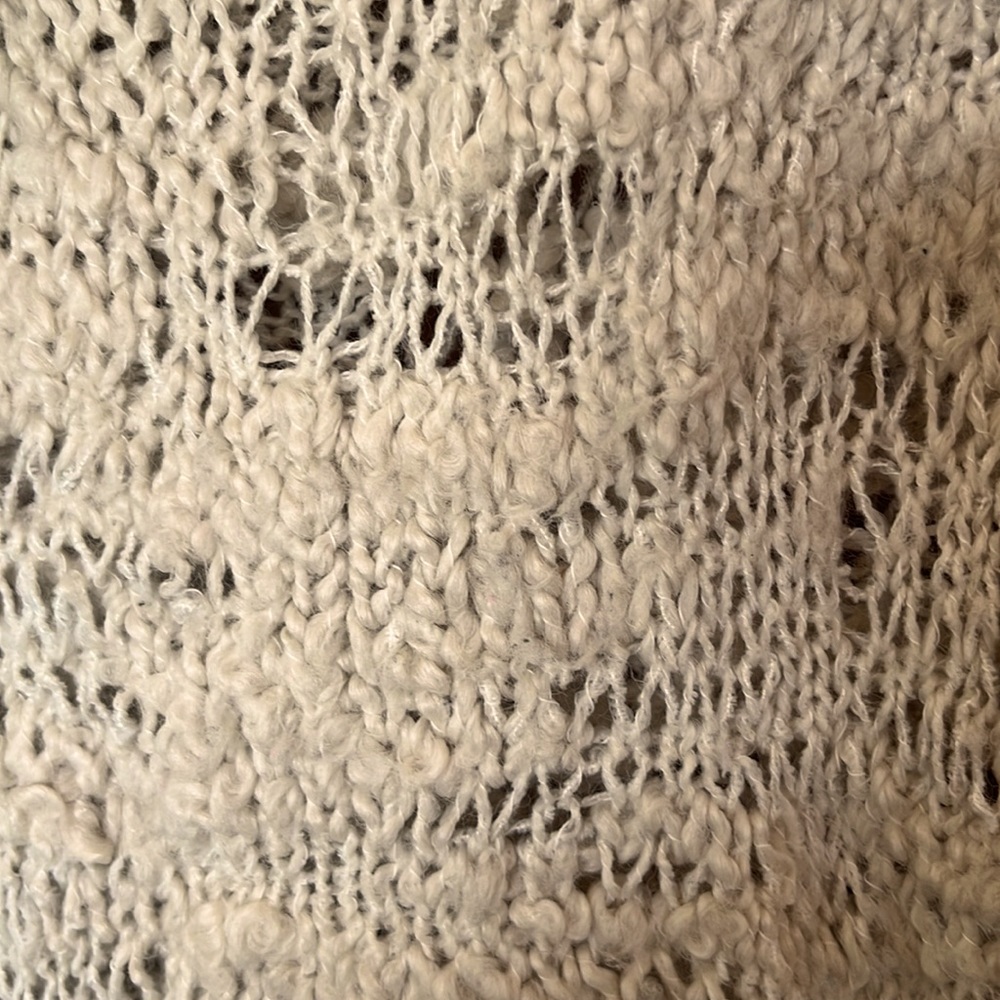 Between You And Me Beige Open Weave Cowl Neck Sweater Size Large View 2